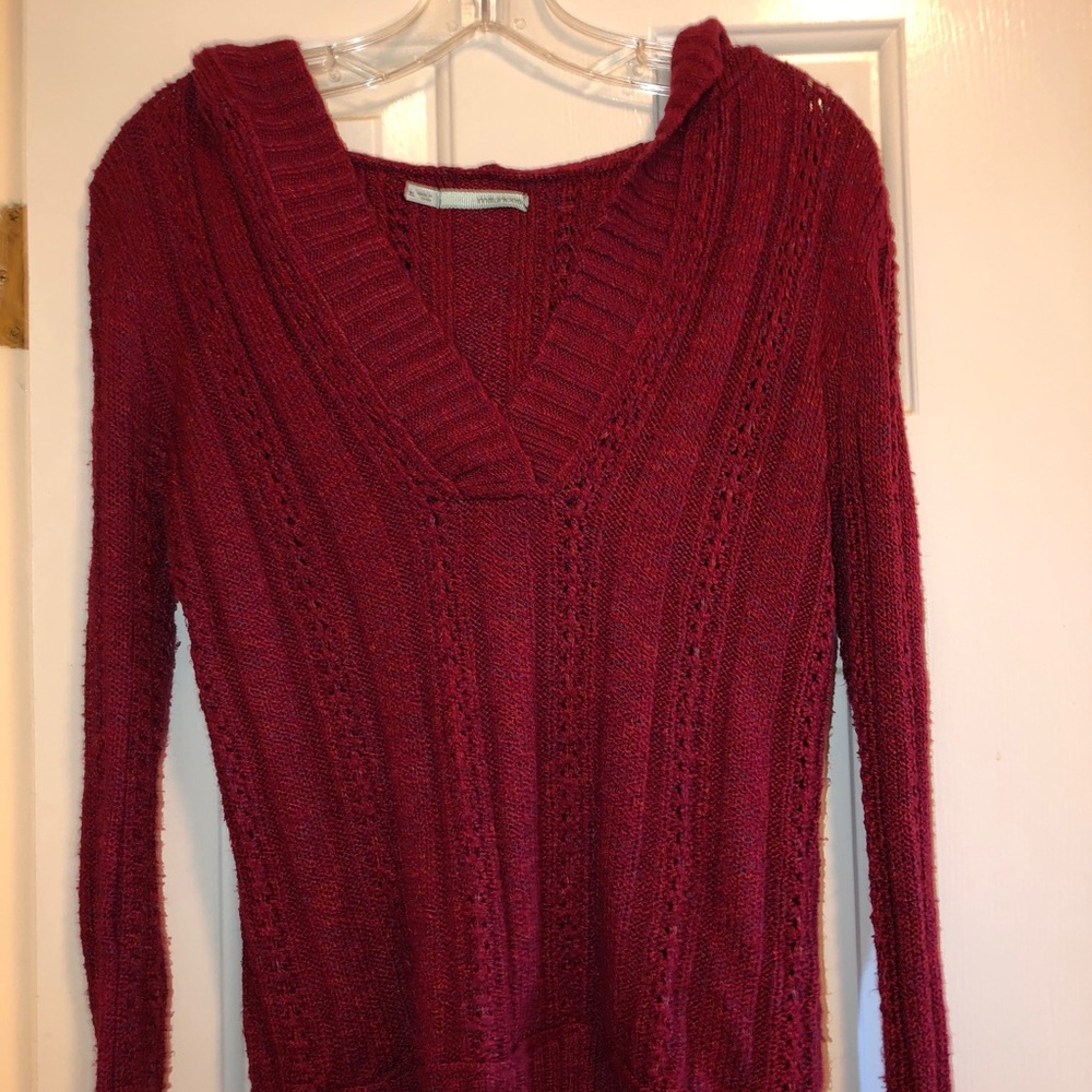 Hooded V-Neck Sweater